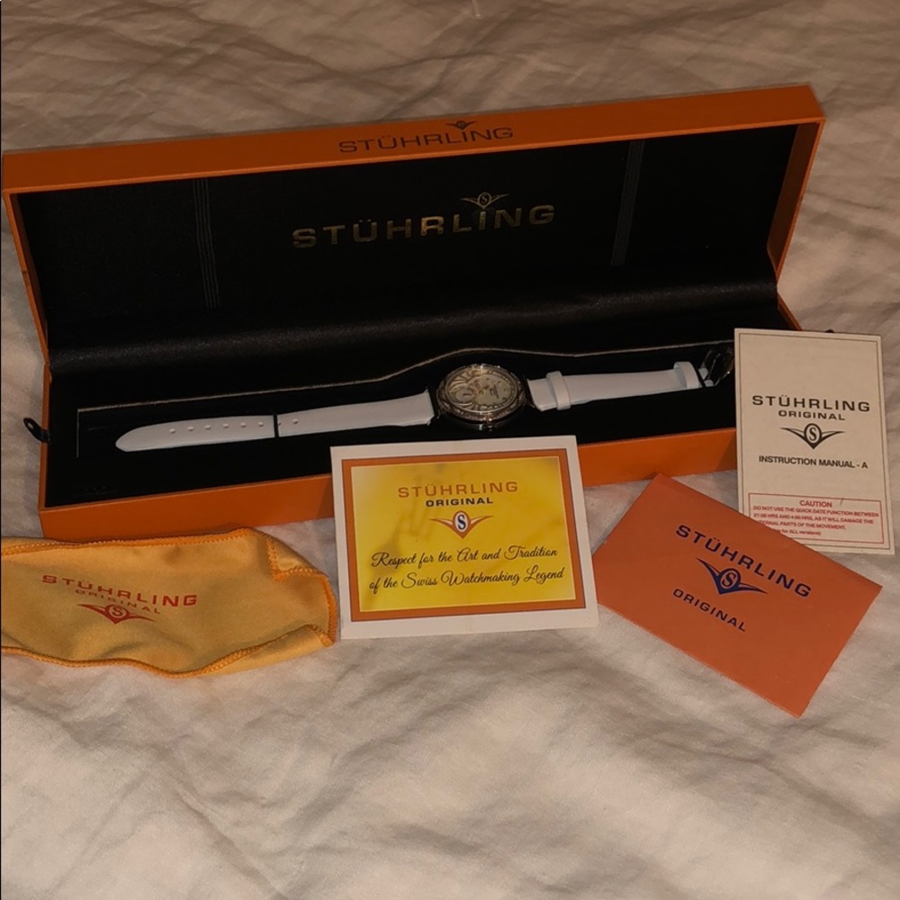 Stuhrling original white diamond watch